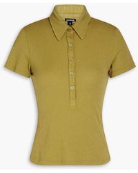 Monrow - Ribbed Stretch-supima Cotton Jersey Polo Shirt - Lyst