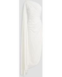 Rhea Costa - One-Shoulder Draped Crepe Gown - Lyst