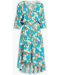 Diane von Furstenberg - Eloise Wrap-effect Floral-print Crepe Midi Dress - Lyst