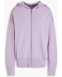 Sandro - Logo-embroidered Knitted Zip-up Hoodie - Lyst