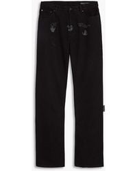 Off-White c/o Virgil Abloh - Logo-print Denim Jeans - Lyst
