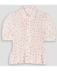See By Chloé - Winona bedruckte bluse aus georgette mit raffung - Lyst