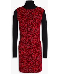 RED Valentino - Jacquard-knit Turtleneck Mini Dress - Lyst