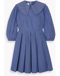 SINDISO KHUMALO - Miss Toni Pleated Checked Cotton-poplin Mini Dress - Lyst