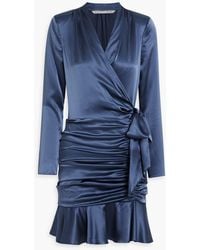Veronica Beard - Agatha Wrap-effect Stretch-silk Satin Mini Dress - Lyst