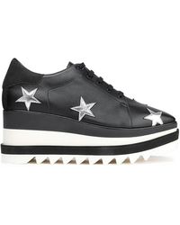 Stella McCartney - Sneak-elyse Appliquéd Faux Leather Platform Sneakers - Lyst