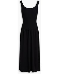Theory - Waffle-knit Cotton-blend Midi Dress - Lyst