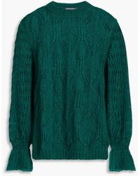 Alberta Ferretti - Pointelle-knit Mohair-blend Sweater - Lyst