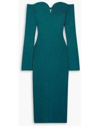 Galvan London - Grace Off-the-shoulder Ribbed-knit Midi Dress - Lyst