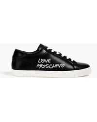 Love Moschino - Printed Leather Sneakers - Lyst