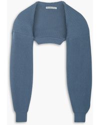 T By Alexander Wang - Ribbed Cotton-blend Shrug - Lyst
