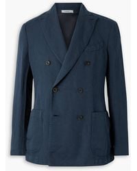 Boglioli - Double-Breasted Cotton And Linen-Blend Blazer - Lyst