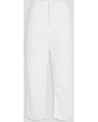 Nili Lotan - Luna Cropped Cotton And Linen-blend Twill Pants - Lyst