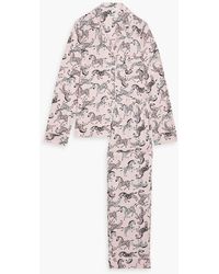 DKNY - Printed Stretch-jersey Pajama Set - Lyst