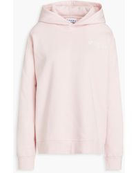 Ganni - Embroidered Cotton-fleece Hoodie - Lyst
