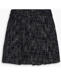 Maje - Mehrlagige shorts aus tweed aus einer baumwollmischung mit falten - Lyst