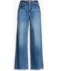FRAME - Hoch sitzende jeans mit weitem bein und gürtel - Lyst
