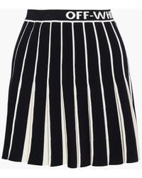 Off-White c/o Virgil Abloh Pleated Jacquard-knit Mini Skirt - Black