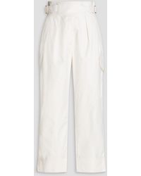 See By Chloé - Cropped Cotton-twill Straight-leg Pants - Lyst