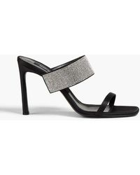 Sergio Rossi - Crystal-embellished Satin Mules - Lyst