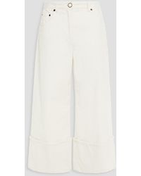 Vivetta - Cropped hose mit weitem bein aus cord aus einer baumwollmischung mit applikationen - Lyst