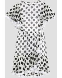 Dolce & Gabbana - Ruffle-trimmed Polka-dot Silk-blend Chiffon Mini Dress - Lyst