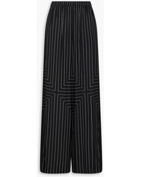 JOSEPH - Hulin Striped Silk-blend Satin Wide-leg Pants - Lyst