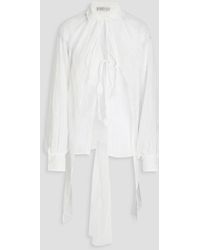 Palmer//Harding - Broderie Anglaise-trimmed Crinkled Voile Blouse - Lyst