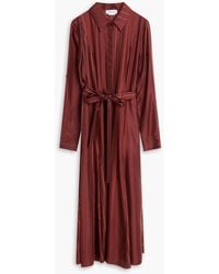 Gabriela Hearst - Galway Striped Silk-Twill Midi Shirt Dress - Lyst