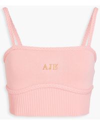 Aje. - Ream Embellished Knitted Top - Lyst
