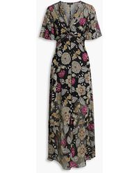Rag & Bone - Tamar Twist-front Floral-print Chiffon Maxi Dress - Lyst