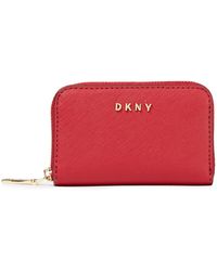 DKNY Faux Leather Wallet - Red