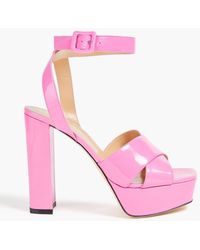 Sergio Rossi - Patent-leather Platform Sandals - Lyst
