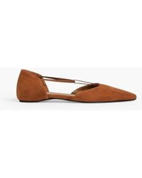TOTEME - The T-Strap Suede Point-Toe Flats - Lyst