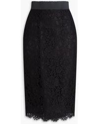 Dolce & Gabbana - Cotton-Blend Corded Lace Skirt - Lyst