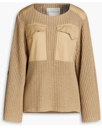By Malene Birger - Kali Twill-paneled Knitted Sweater - Lyst