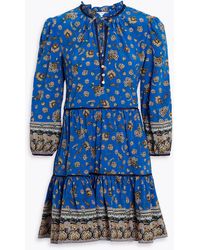 Veronica Beard - Hawken minikleid aus einer seidenmischung mit paisley-print und rüschen - Lyst
