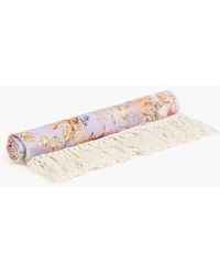 Zimmermann - Strandtuch aus baumwolle mit floralem print und fransen - Lyst