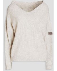 Brunello Cucinelli - Bead-embellished Ribbed-knit Sweater - Lyst