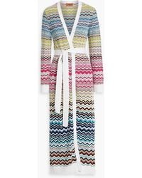 Missoni - Striped Crochet-knit Cotton-blend Cardigan - Lyst
