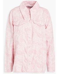 Ganni - Paisley-print Denim Shirt - Lyst