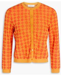 Tory Burch - Jacquard-knit Cotton-blend Cardigan - Lyst