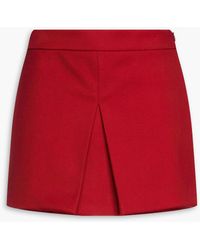 RED Valentino - Pleated Twill Shorts - Lyst