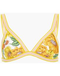 Zimmermann - Floral-print Triangle Bikini Top - Lyst