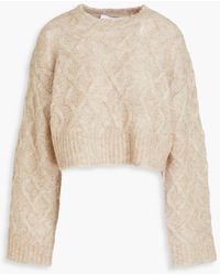 REMAIN Birger Christensen - Cropped Cable-knit Sweater - Lyst