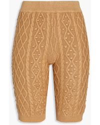 Loulou Studio - Musa shorts aus einer seidenmischung mit zopfstrickmuster und pompons - Lyst