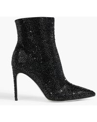 Rene Caovilla - Virginie Crystal-embellished Suede Ankle Boots - Lyst