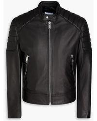 Sandro - Quilted Leather Biker Jacket - Lyst