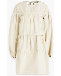 Rachel Gilbert - Gathered Cotton And Silk-blend Faille Mini Dress - Lyst