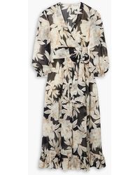 Evarae - River Floral-print Silk-georgette Maxi Wrap Dress - Lyst